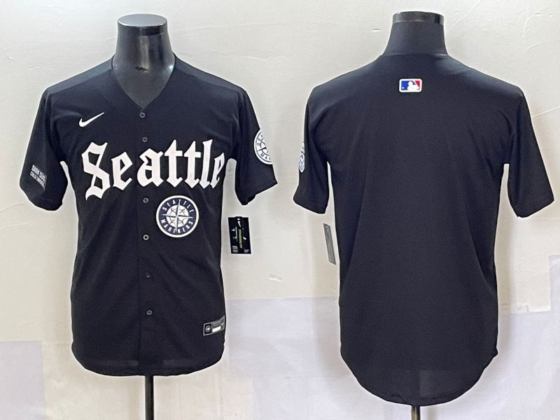 Men 2025 Seattle Mariners Blank black Five generations Joint Name Nike MLB Jersey style 8->new york yankees->MLB Jersey